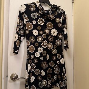 Papillon Floral Black and Brown Women's Dress